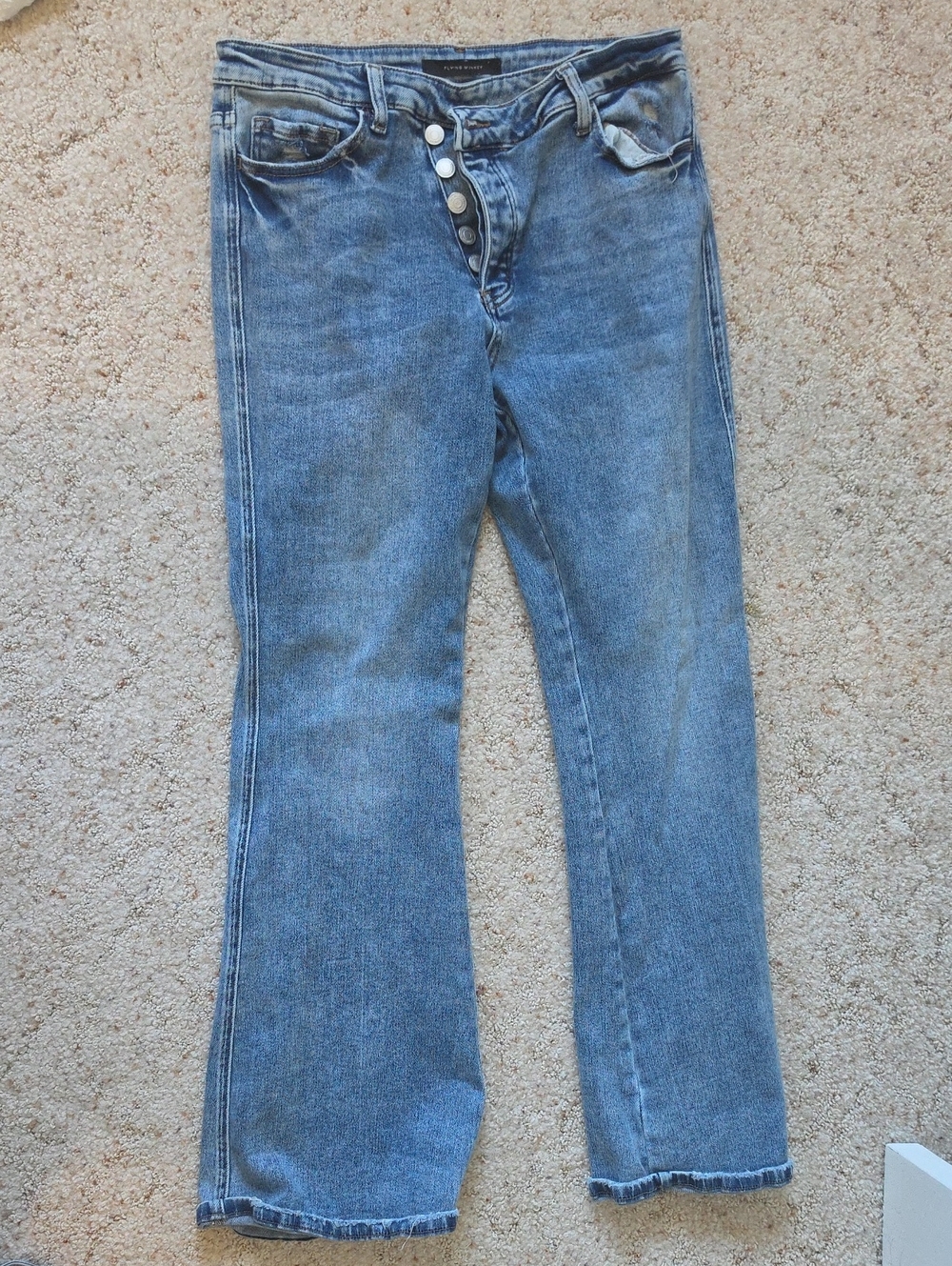 Flying Monkey High Rise Super Flare Jeans with Button Fly